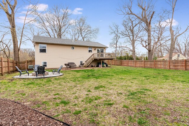 6402 N Shore Ave, Spring Grove, IL 60081 - back of property featuring stairs, a deck, an outdoor fire pit, and a patio area