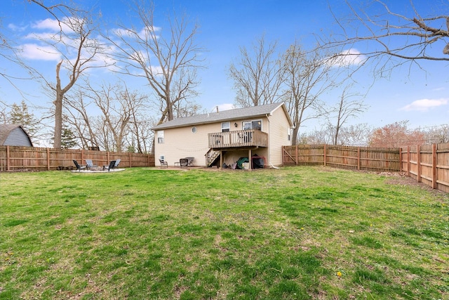 6402 N Shore Ave, Spring Grove, IL 60081 - rear view of property with stairs, a wooden deck, a fire pit, and a patio