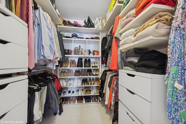 view of walk in closet