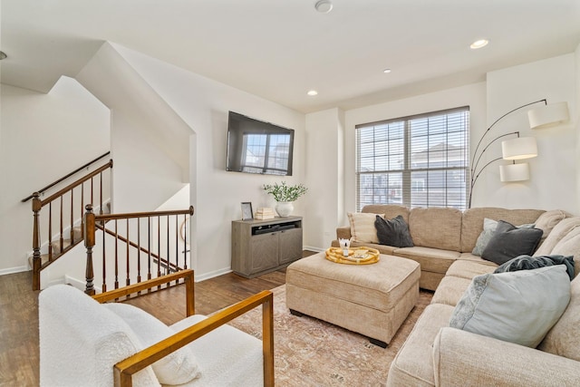 living room featuring hardwood / wood-style floors