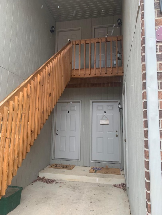 doorway to property with a balcony