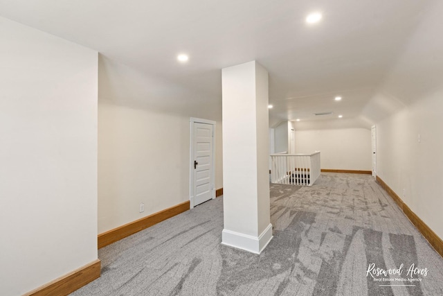 basement featuring carpet floors