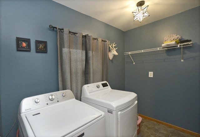 laundry room featuring independent washer and dryer