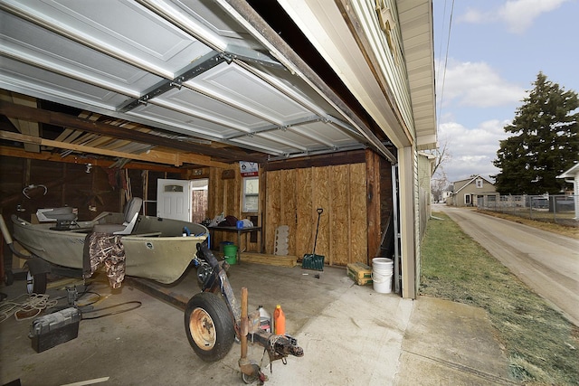 view of garage