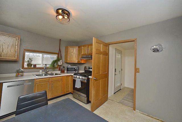 kitchen with stainless steel appliances and sink