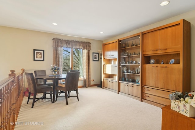 view of carpeted dining room