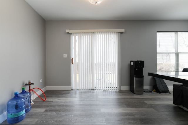 miscellaneous room featuring hardwood / wood-style floors