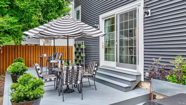 view of patio / terrace with a wooden deck