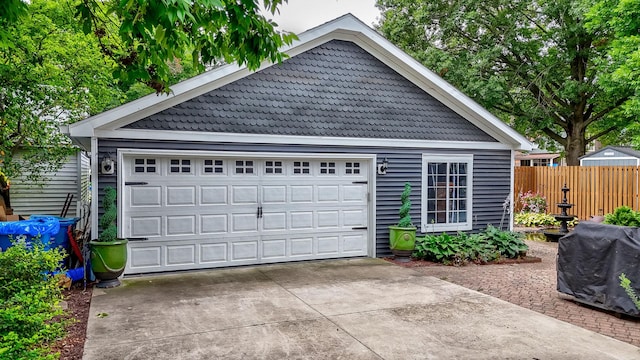 view of garage