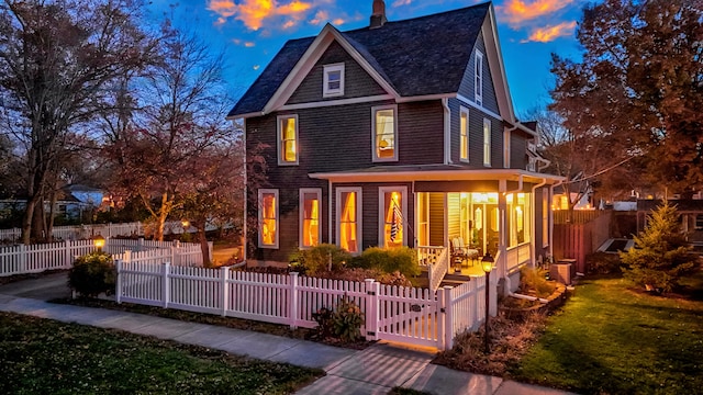 exterior space with covered porch