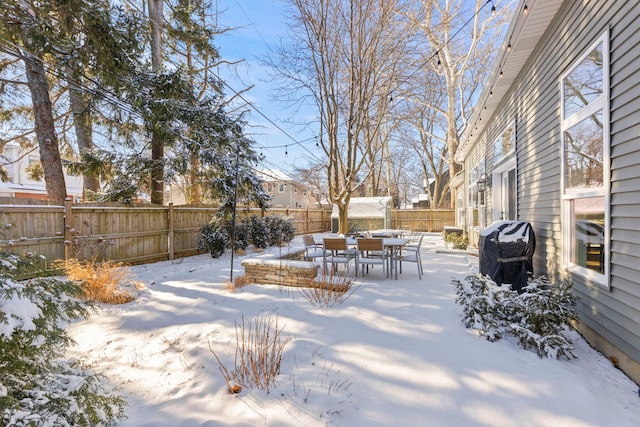 view of snowy yard