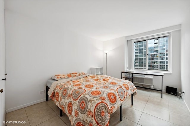 tiled bedroom with radiator