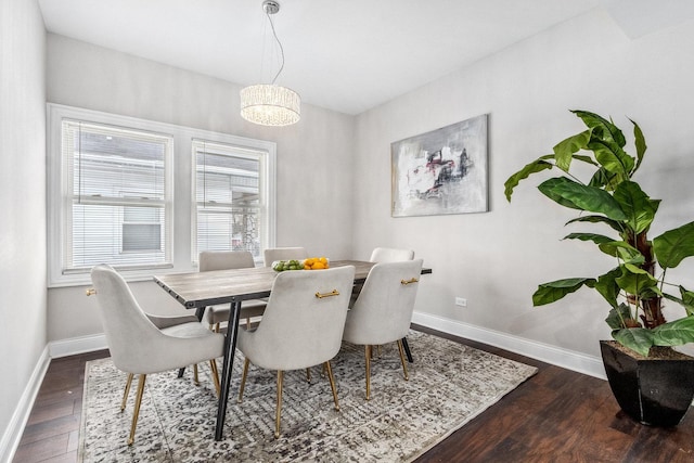 dining room featuring dark wood-type flooring