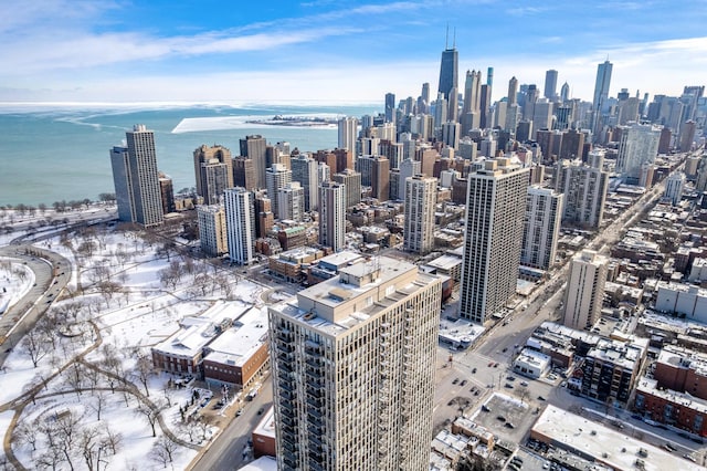 view of city featuring a water view