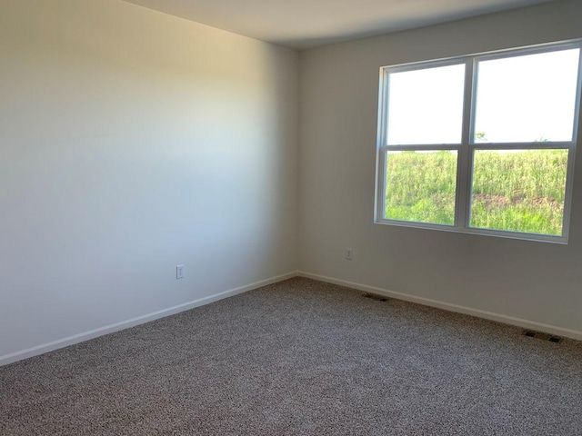 carpeted spare room featuring plenty of natural light