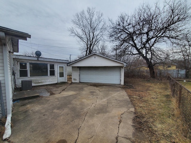 garage featuring central AC unit