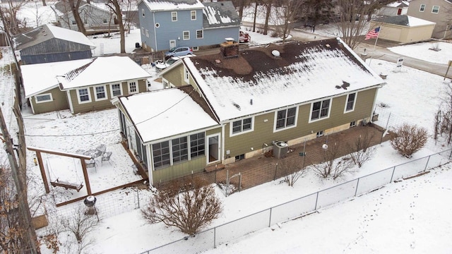 view of snowy aerial view