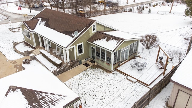 view of snowy aerial view