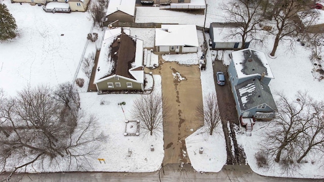 view of snowy aerial view