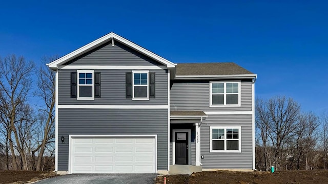 view of front facade featuring a garage