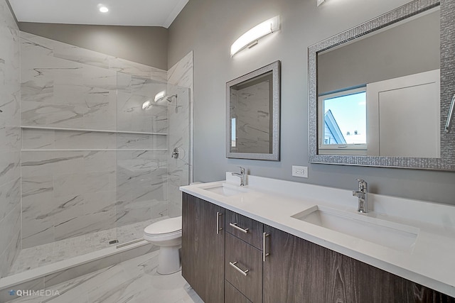 1734 W Cullerton St, Chicago, IL 60608 - bathroom with vanity, toilet, and tiled shower