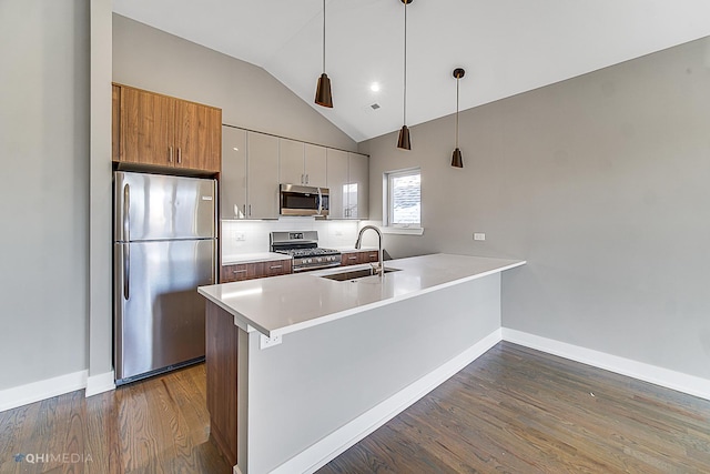 1734 W Cullerton St, Chicago, IL 60608 - kitchen with dark hardwood / wood-style floors, decorative light fixtures, white cabinetry, sink, and stainless steel appliances