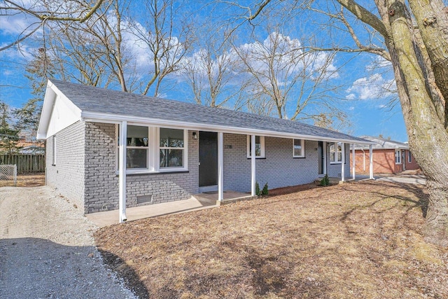 single story home with a patio area