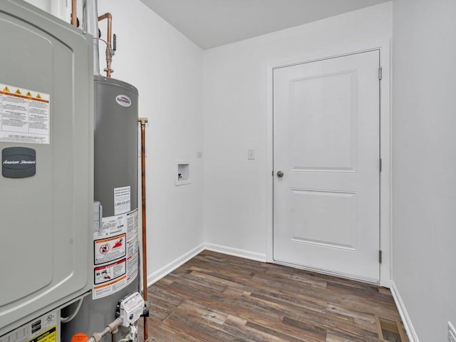 utility room with water heater