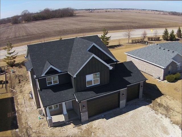 aerial view featuring a rural view