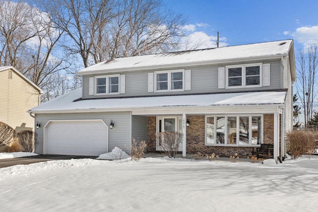 traditional home featuring brick siding