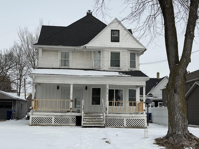 view of front of house with covered porch