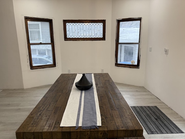 spare room featuring light hardwood / wood-style flooring