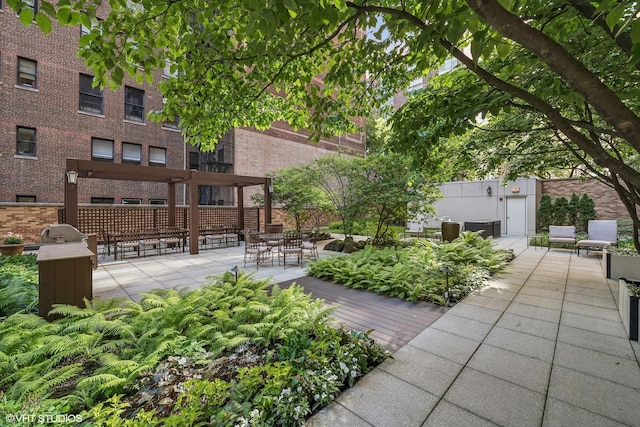 view of community with a patio area