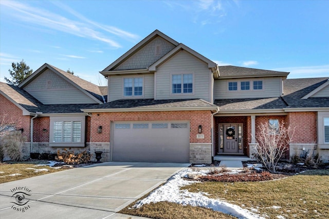 craftsman house with a garage