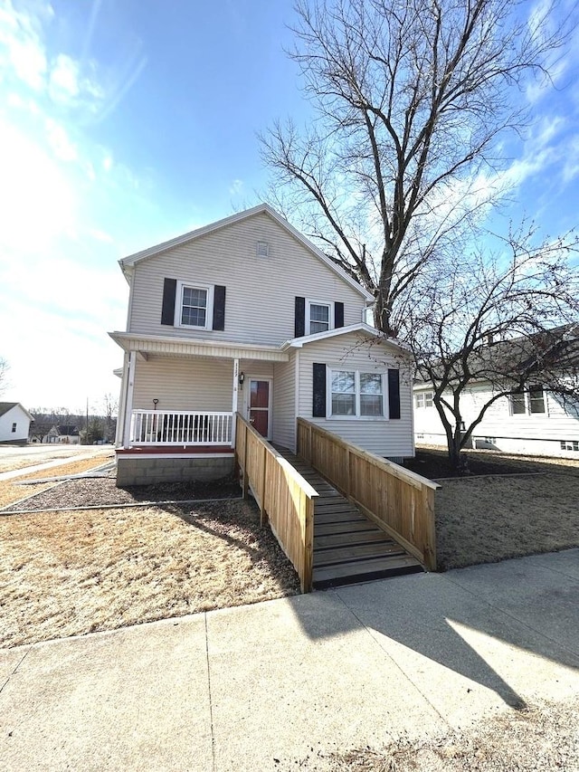 traditional-style home with a porch