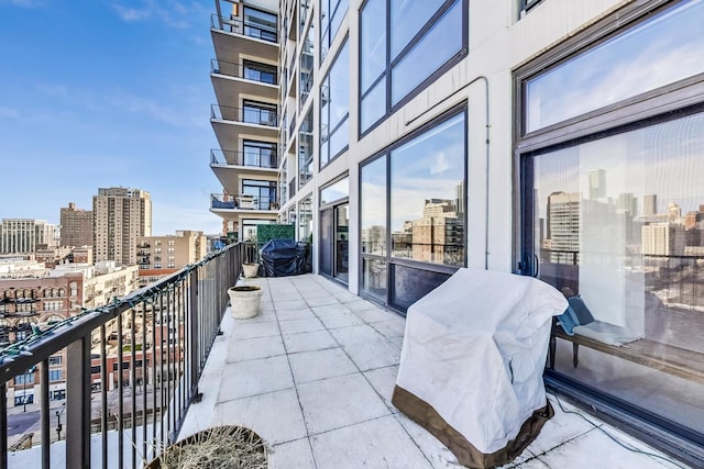 balcony with a city view