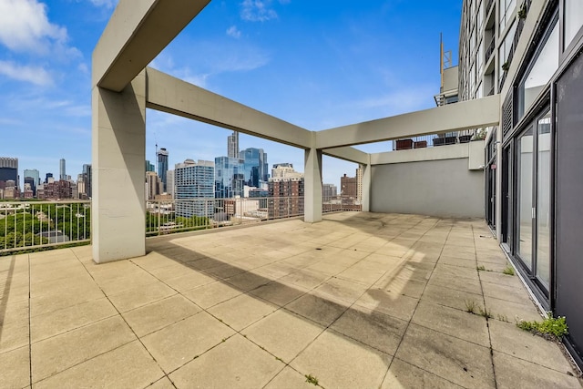 view of patio / terrace with a city view