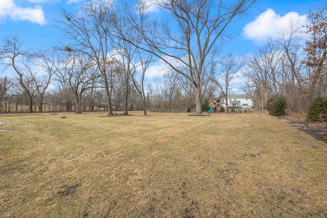 view of yard featuring a playground