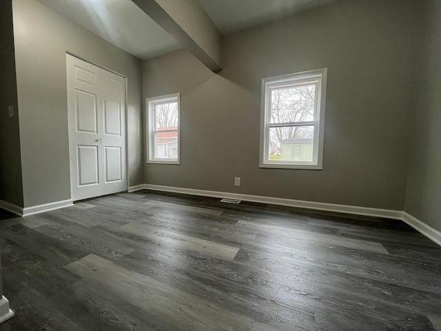 additional living space featuring dark hardwood / wood-style flooring