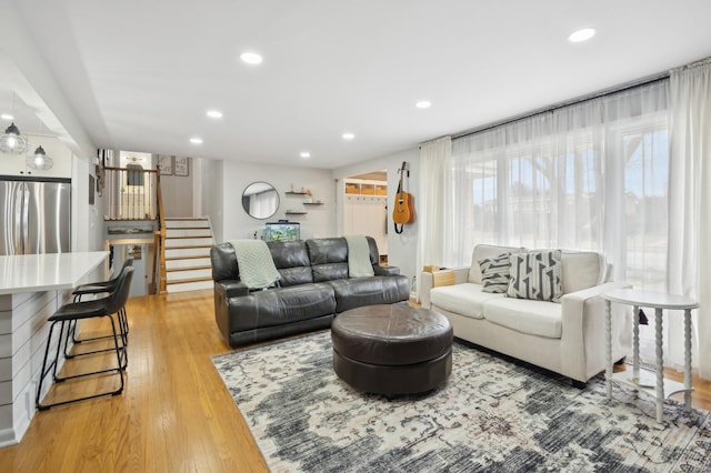 living room featuring light hardwood / wood-style floors