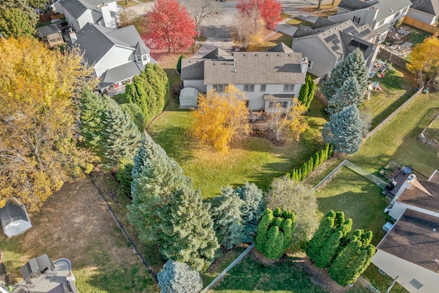 bird's eye view featuring a residential view