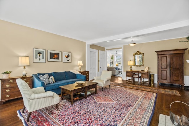 living room featuring wood finished floors