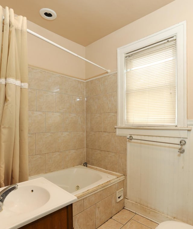 6333 S Talman Ave, Chicago, IL 60629 - full bathroom with sink, tile patterned floors, shower / bath combination with curtain, and toilet