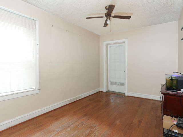 6333 S Talman Ave, Chicago, IL 60629 - interior space with ceiling fan, hardwood / wood-style floors, and a textured ceiling
