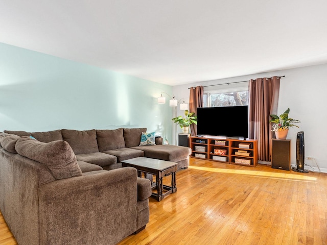 living area with light wood finished floors