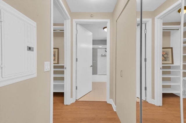 hall featuring light hardwood / wood-style floors