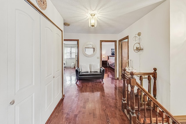 hall featuring dark wood-type flooring