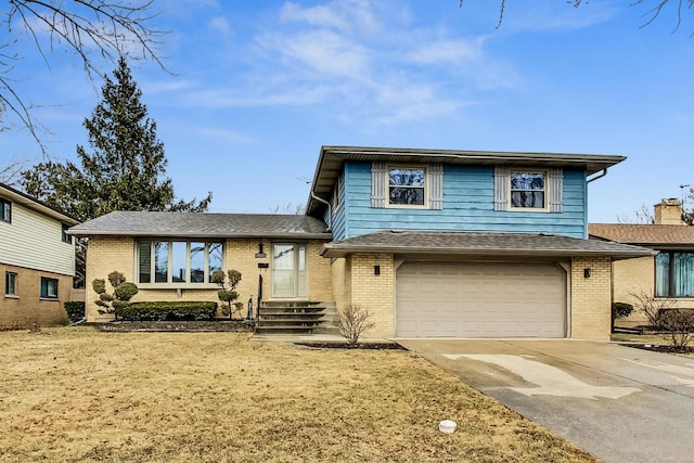 tri-level home featuring a garage