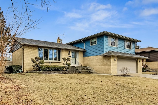 tri-level home with a garage