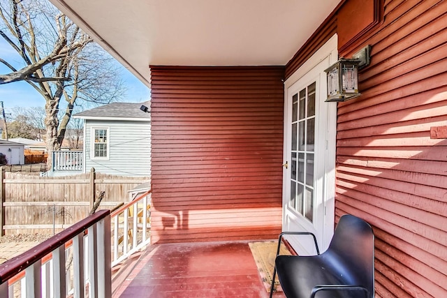 balcony featuring french doors